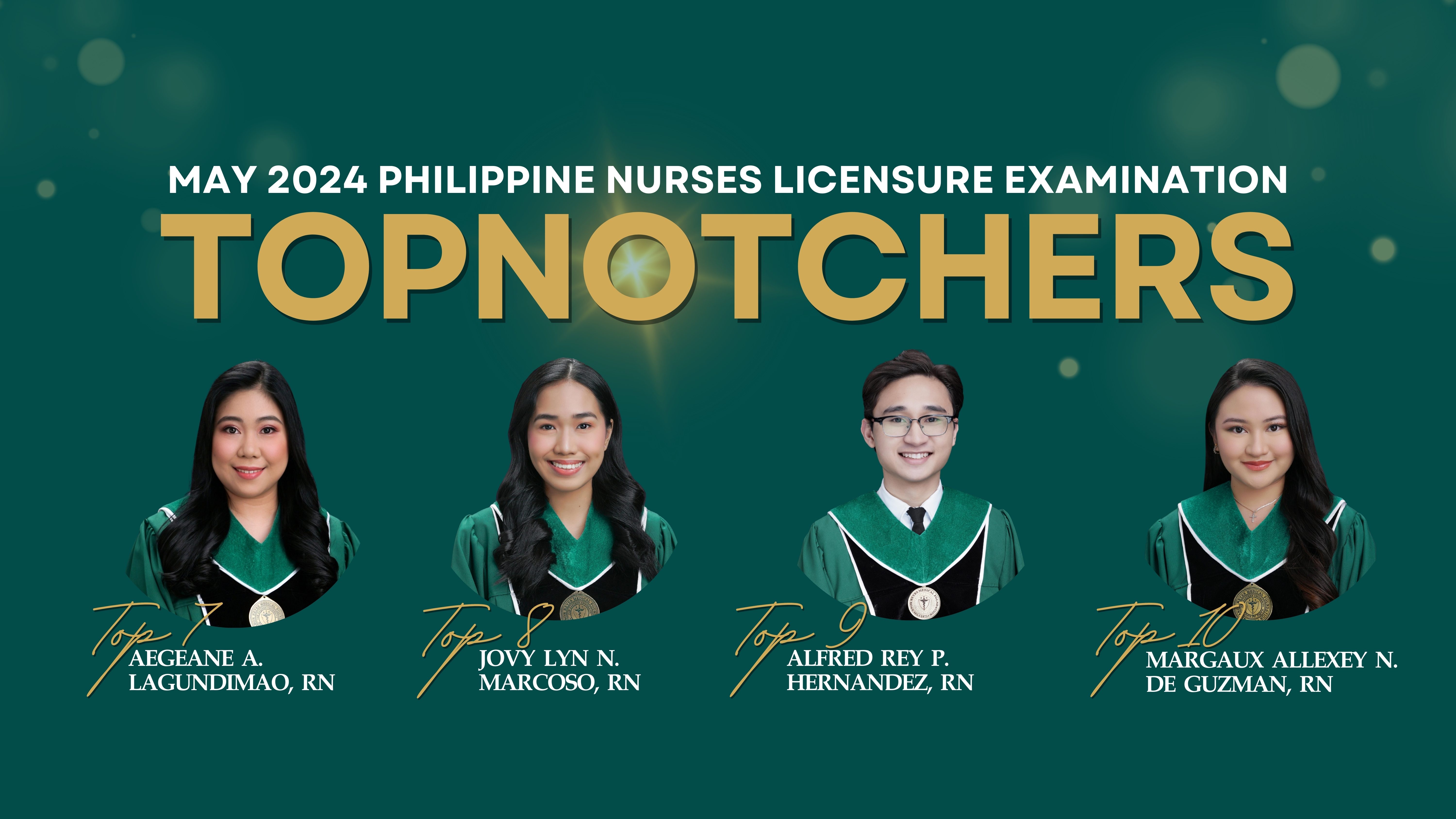 FEU-NRMF yielded four topnotchers in the May 2024 Philippine Nurses Licensure Examination