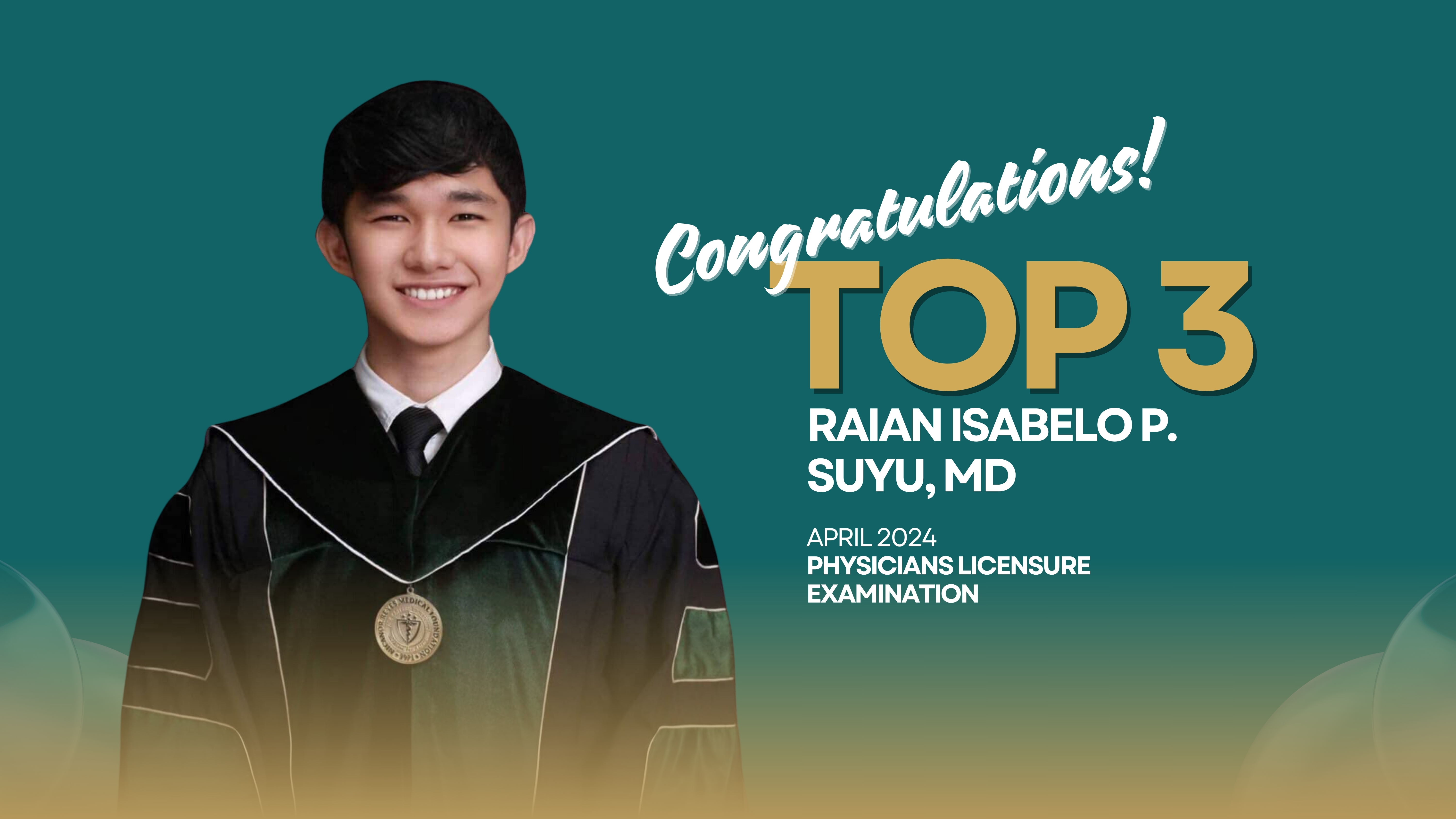FEU-NRMF graduate secures 3rd spot in the April 2024 Physician Licensure Examination
